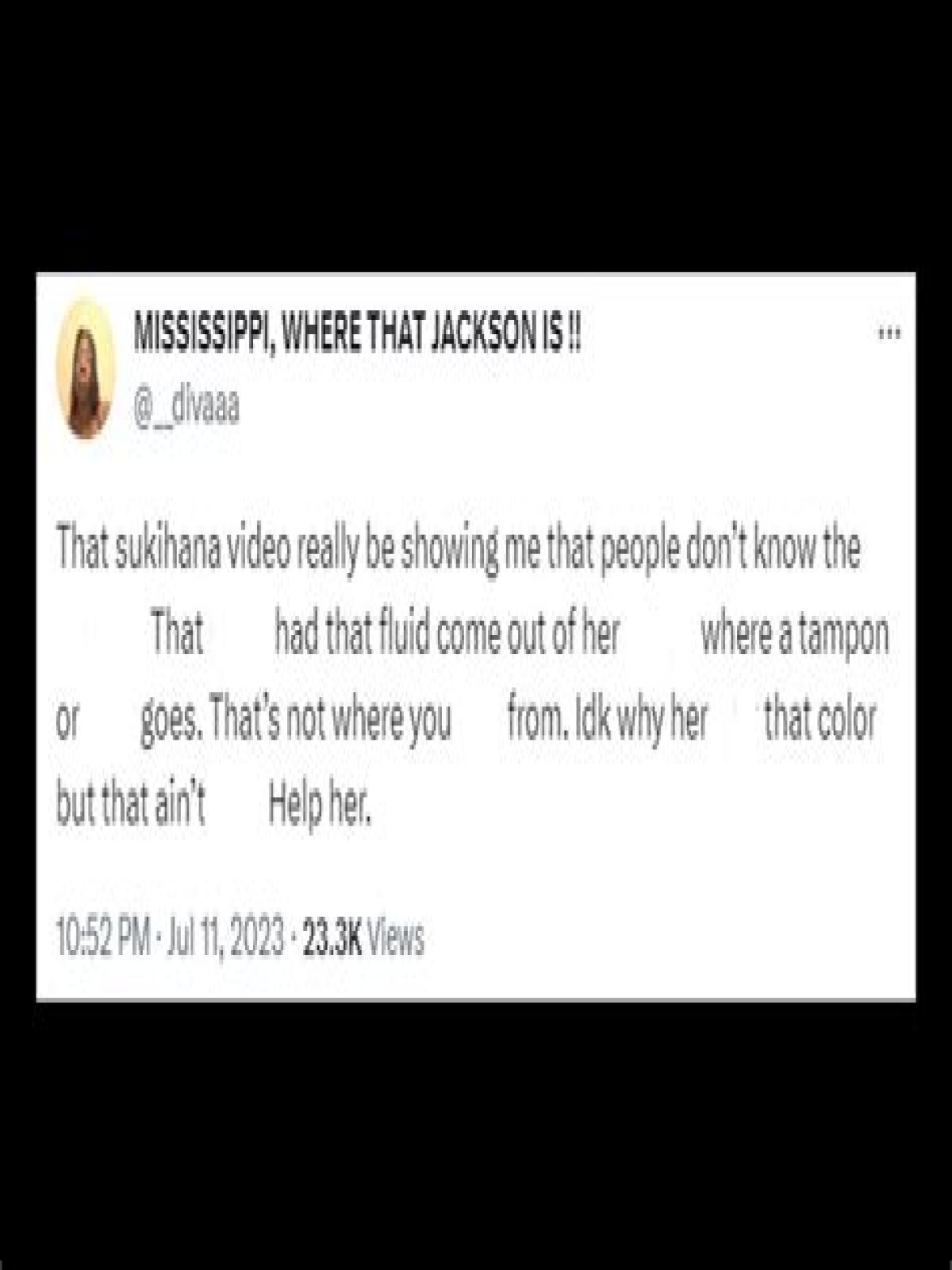   Sukihana’s leaked video sparks havoc as people left ‘disgusted’    Wed 12 July 2023 13:04    Updated Wed 12 July 2023 13:24    Helen Williams    